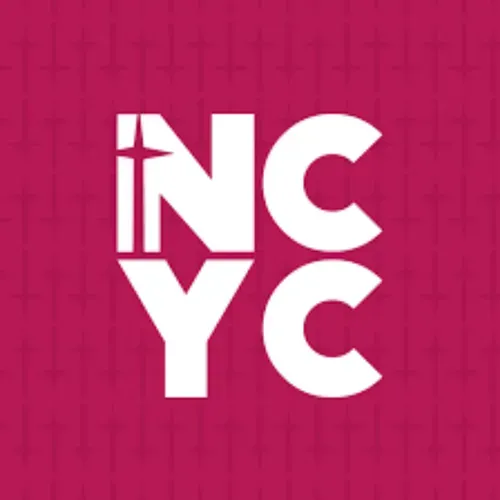 White “INCYC” logo on a pink background with a subtle grid pattern