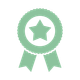 A green ribbon with a star in the middle.