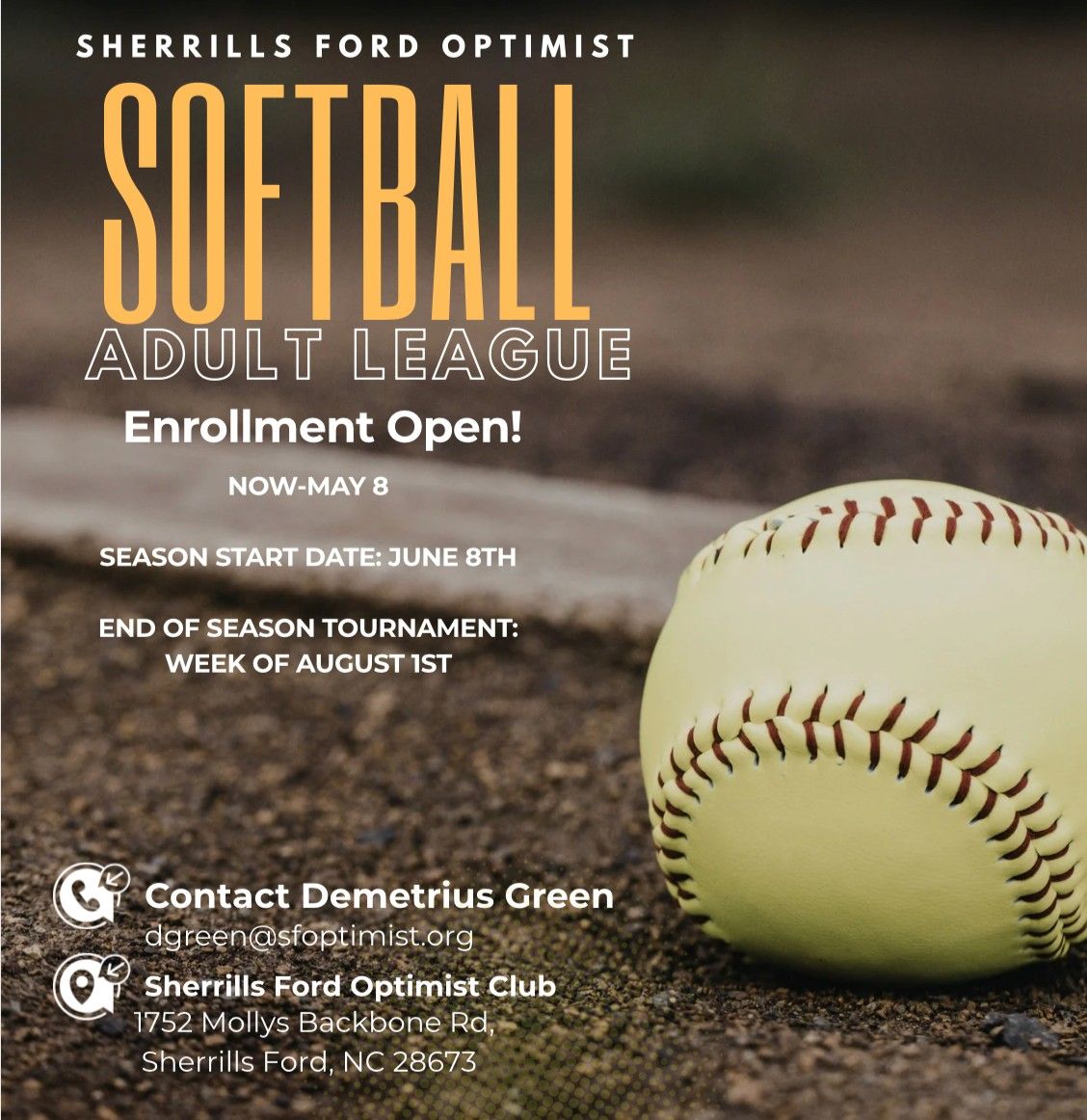 Adult Softball | Sherrills Ford Optimist