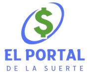 Logotipo de El Portal de la Suerte, con signo de dólar verde y órbita azul, texto azul sobre fondo blanco.