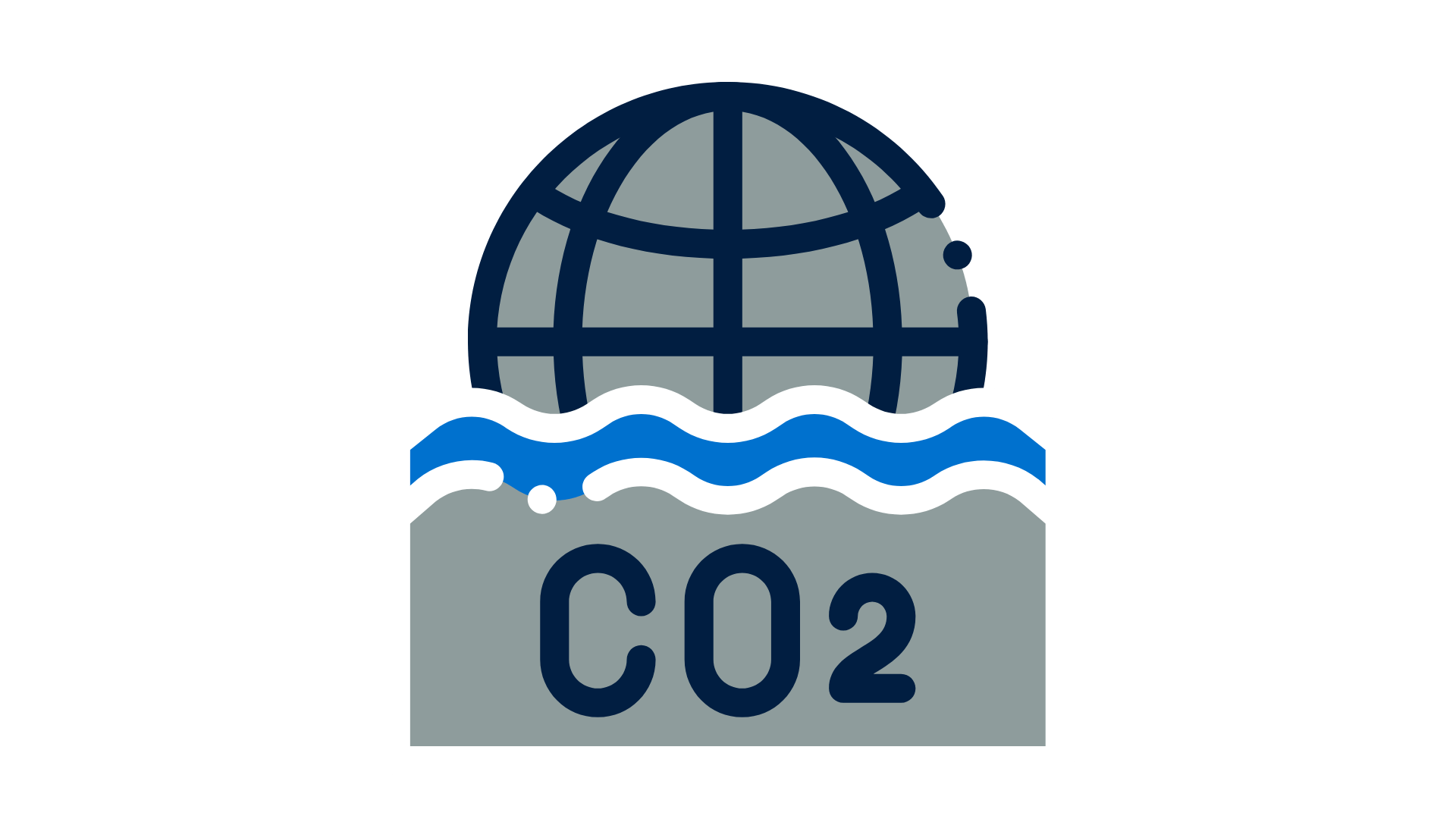 A globe is sitting on top of a sign that says co2.
