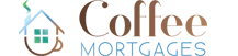 Coffee Mortgages logo with house icon in teal and brown text