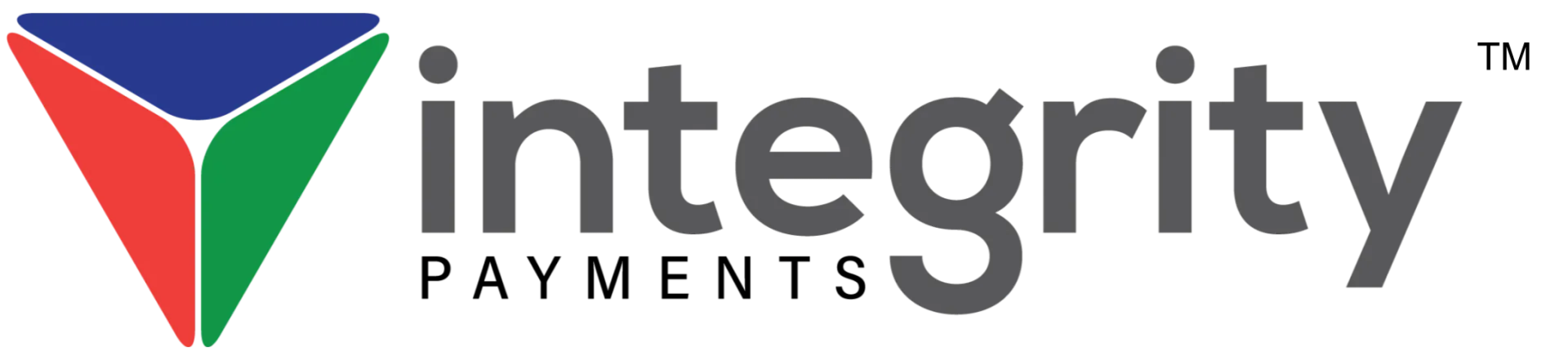 Integrity Payments logo with a red, green, and blue geometric icon beside gray text