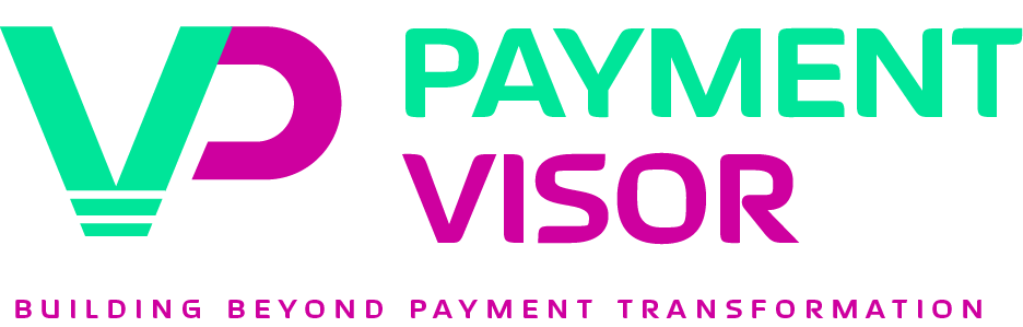 Payment Visor logo with green and magenta “PV” and tagline “Building Beyond Payment Transformation”