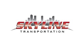 Skyline Transportation logo with red and gray skyline text on a white background