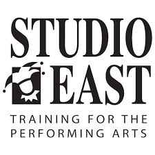Studio East logo with black text and theater mask icon, reading “Training for the Performing Arts”