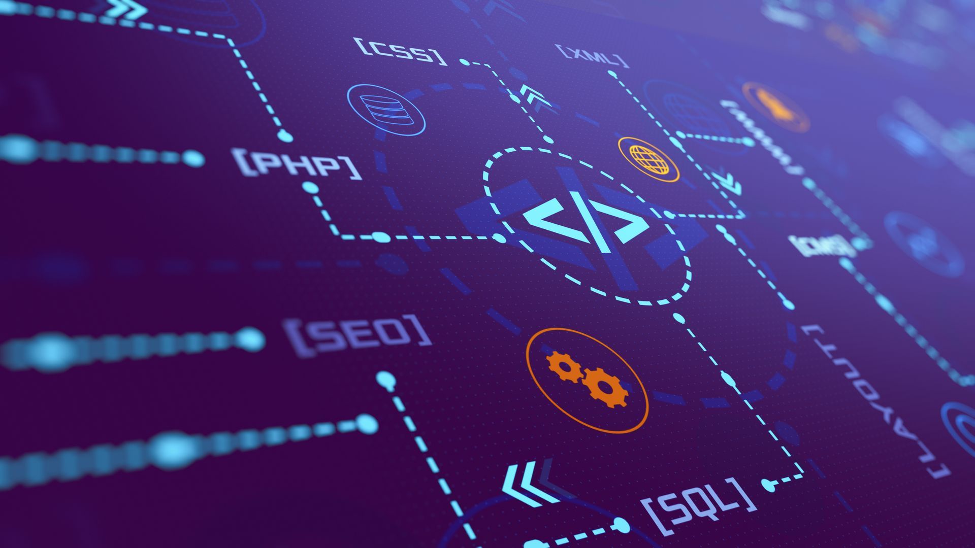 Abstract representation of global connectivity with glowing interconnected nodes and lines symbolizing digital communication and network in the tech-savvy world