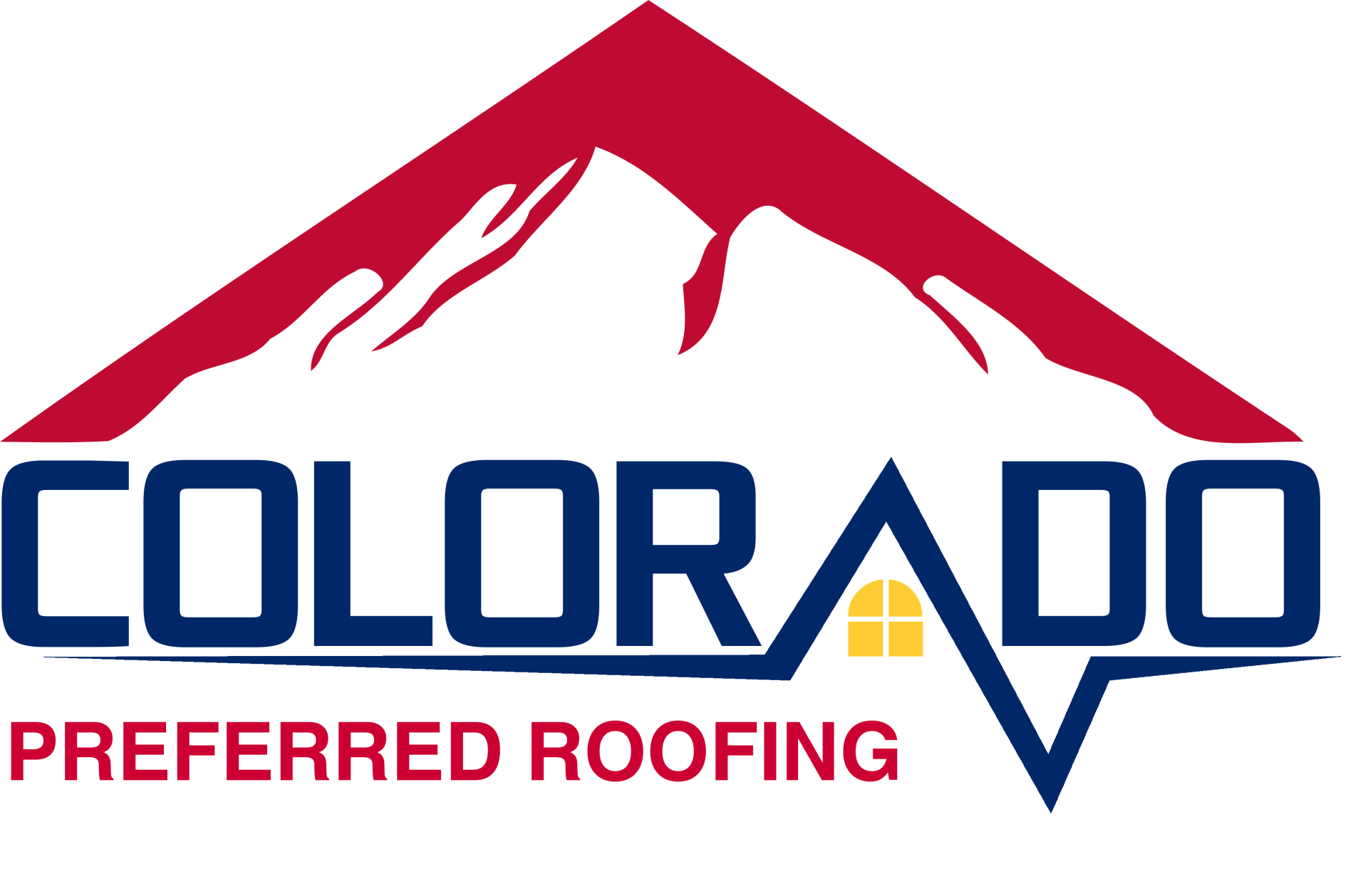 Colorado Preferred Roofing logo with red mountain roof icon and blue text