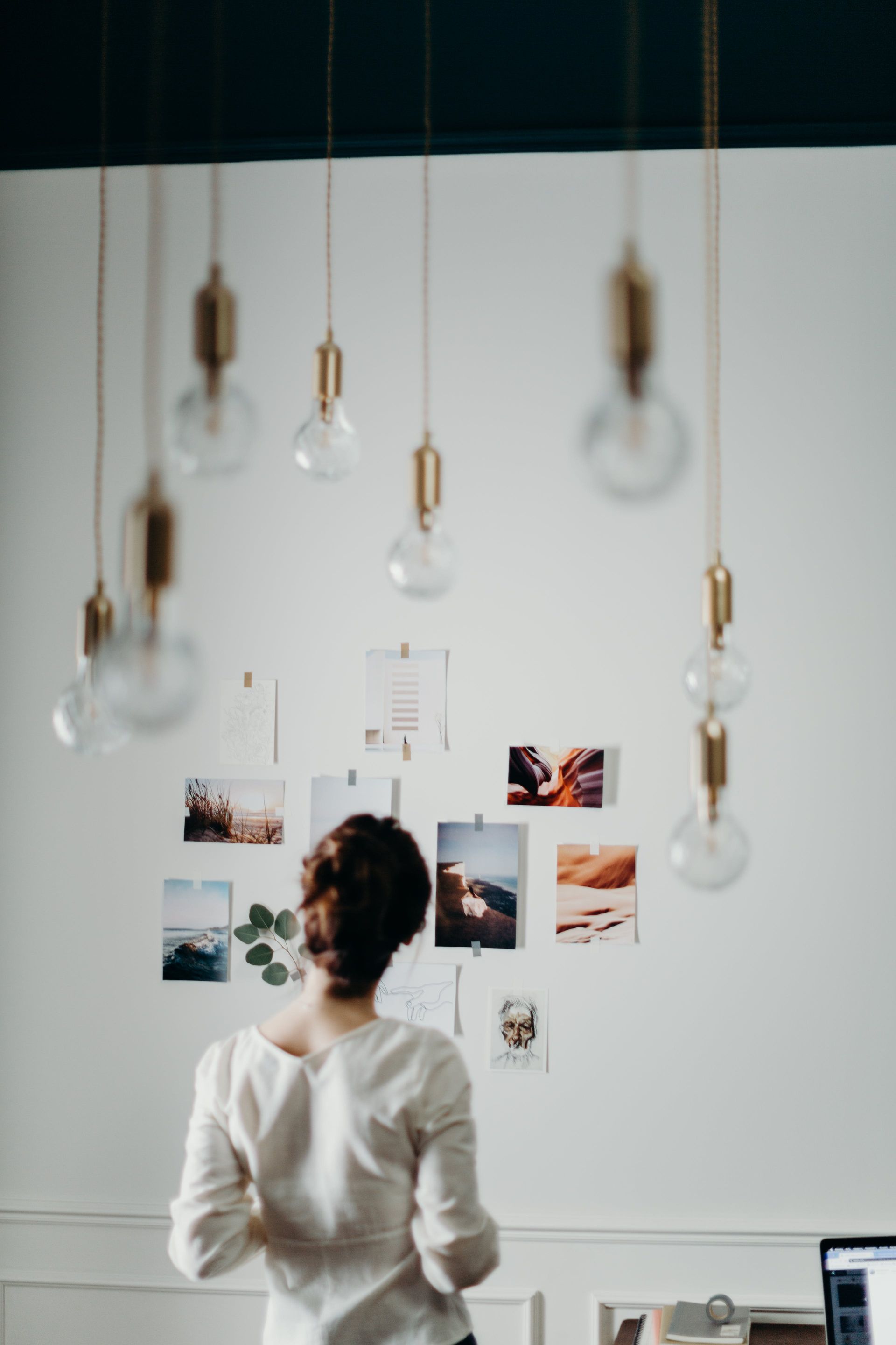An inspiration mood board filled with colorful images, post-it notes, and creative ideas, showcasing the concept development stage of a marketing blog post