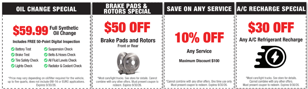 Coupons | Baber Auto Repair Service