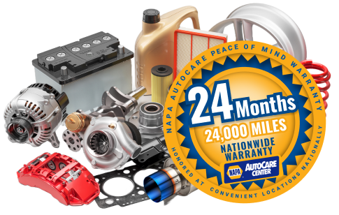 24 Months 24,000 Miles NAPA Nationwide Warranty Logo - Baber Auto Repair