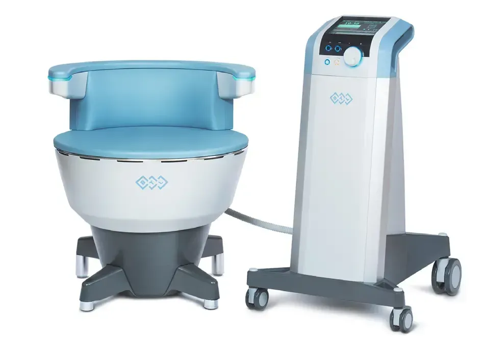 BTL Emsella chair for non-invasive urinary incontinence treatment in Boca Raton, FL. Innovative pelvic floor therapy device.