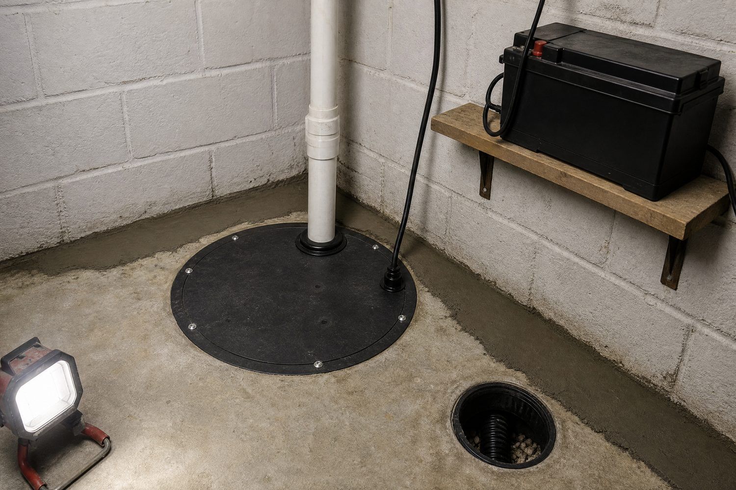 Interior drainage system and sump pump installed in a Lima, OH basement