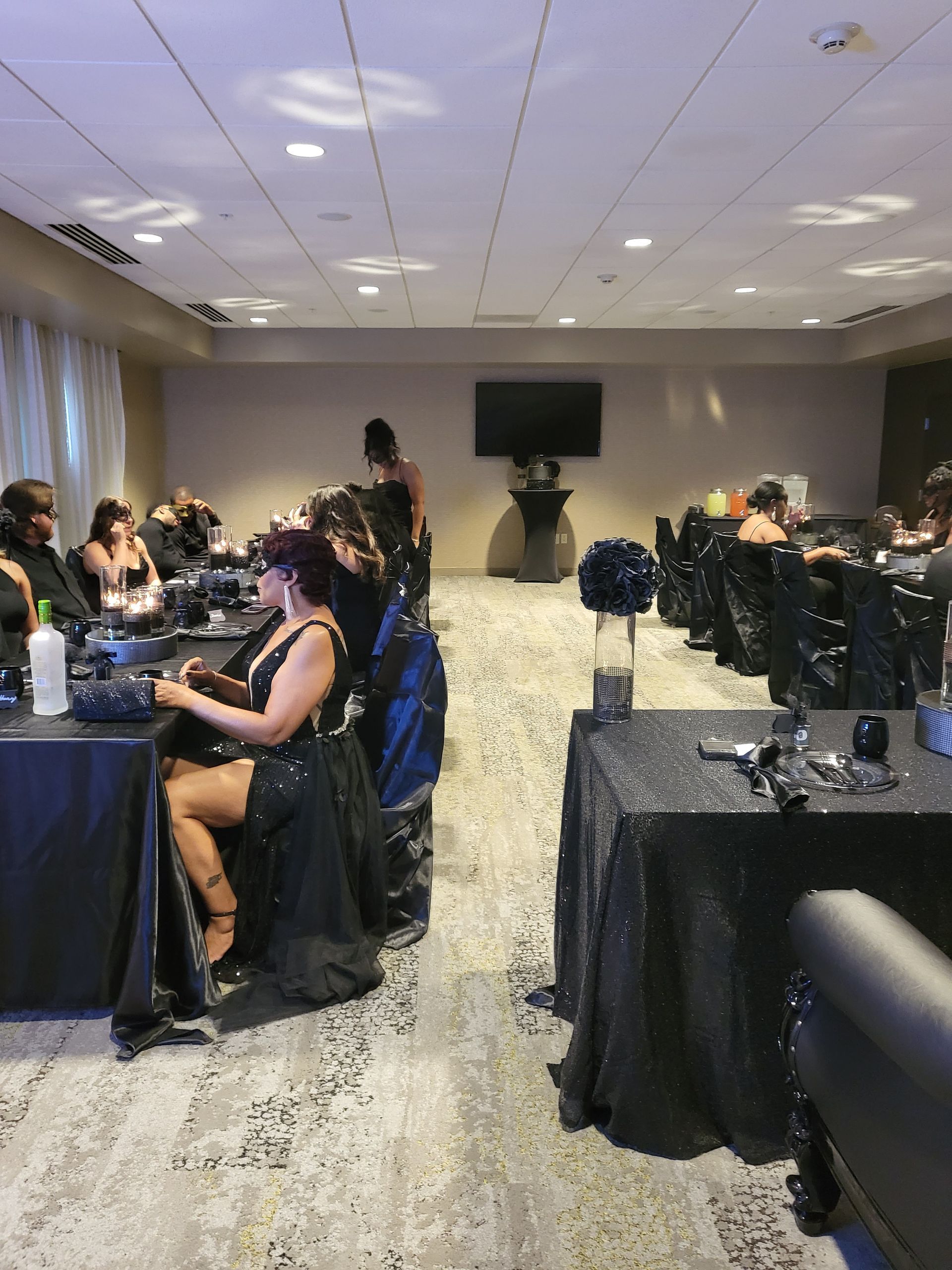 upscale black and silver themed birthday party