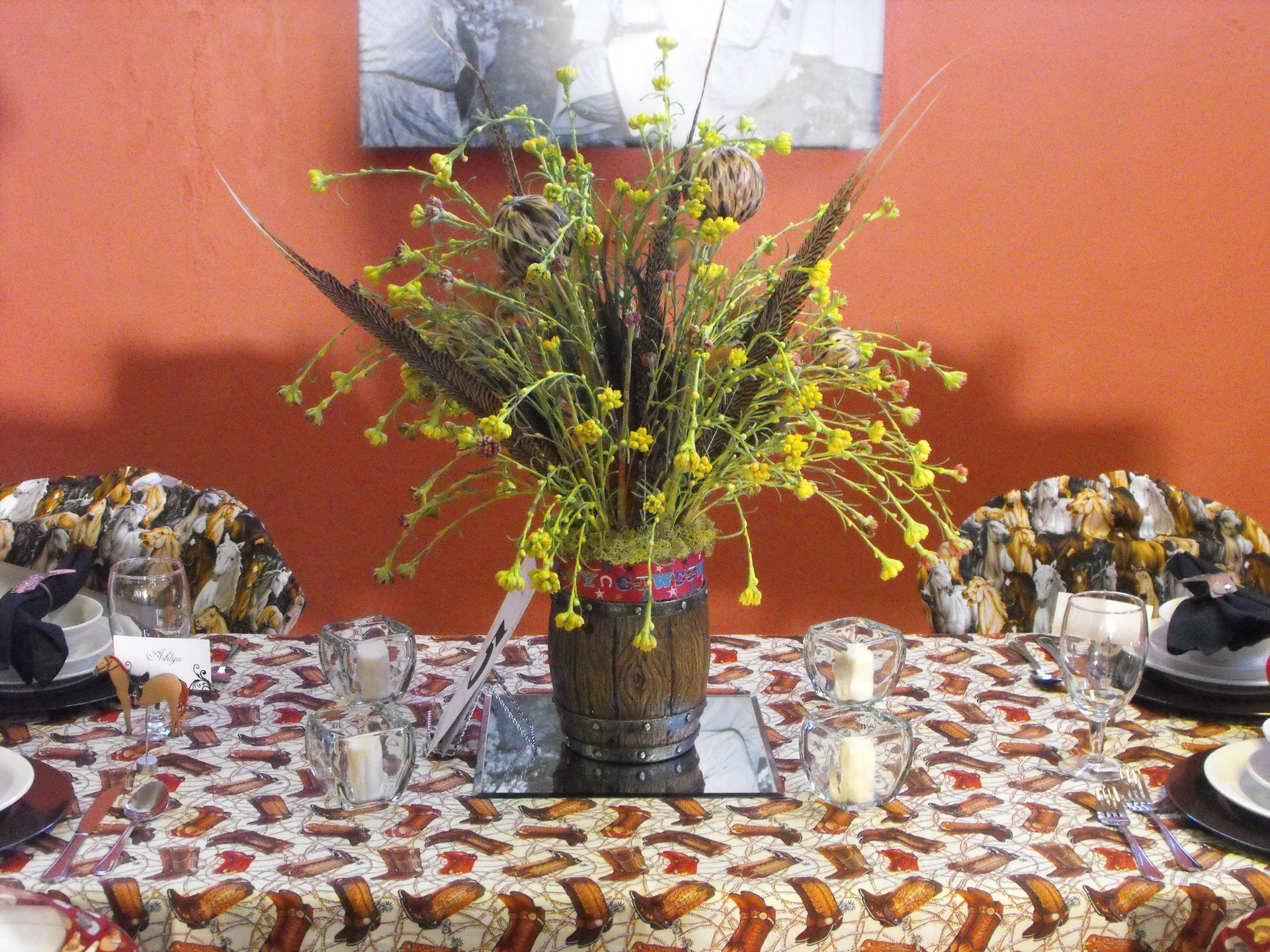 western floral centerpiece