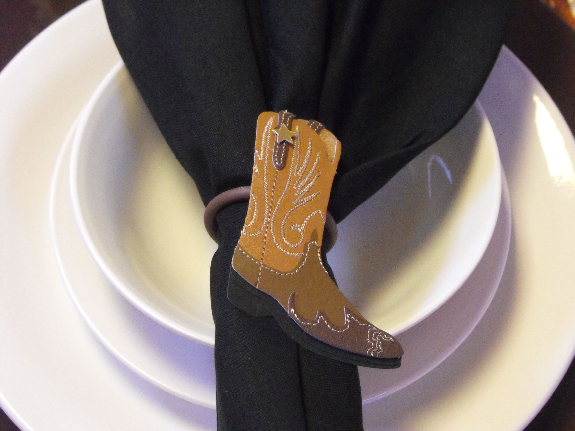 cowboy boot napkin ring