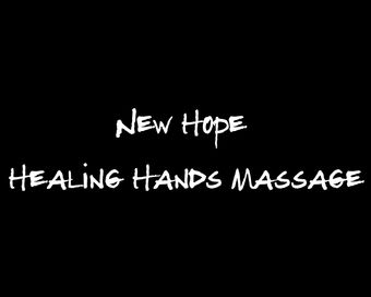 A black background with the words `` new hope healing hands massage '' written on it.