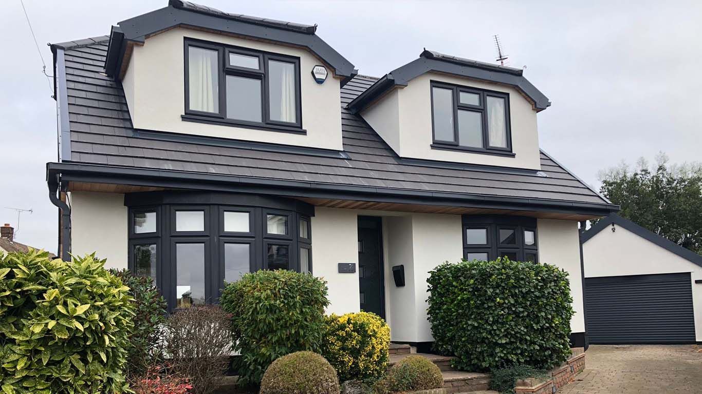 off white rendered house by QUality Render Specialists