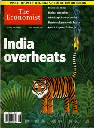 A tiger on the cover of the economist magazine
