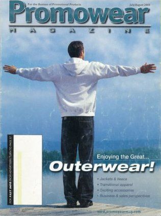 A man is on the cover of a promowear magazine