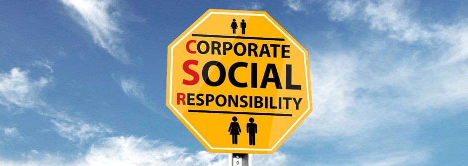 A yellow stop sign that says corporate social responsibility
