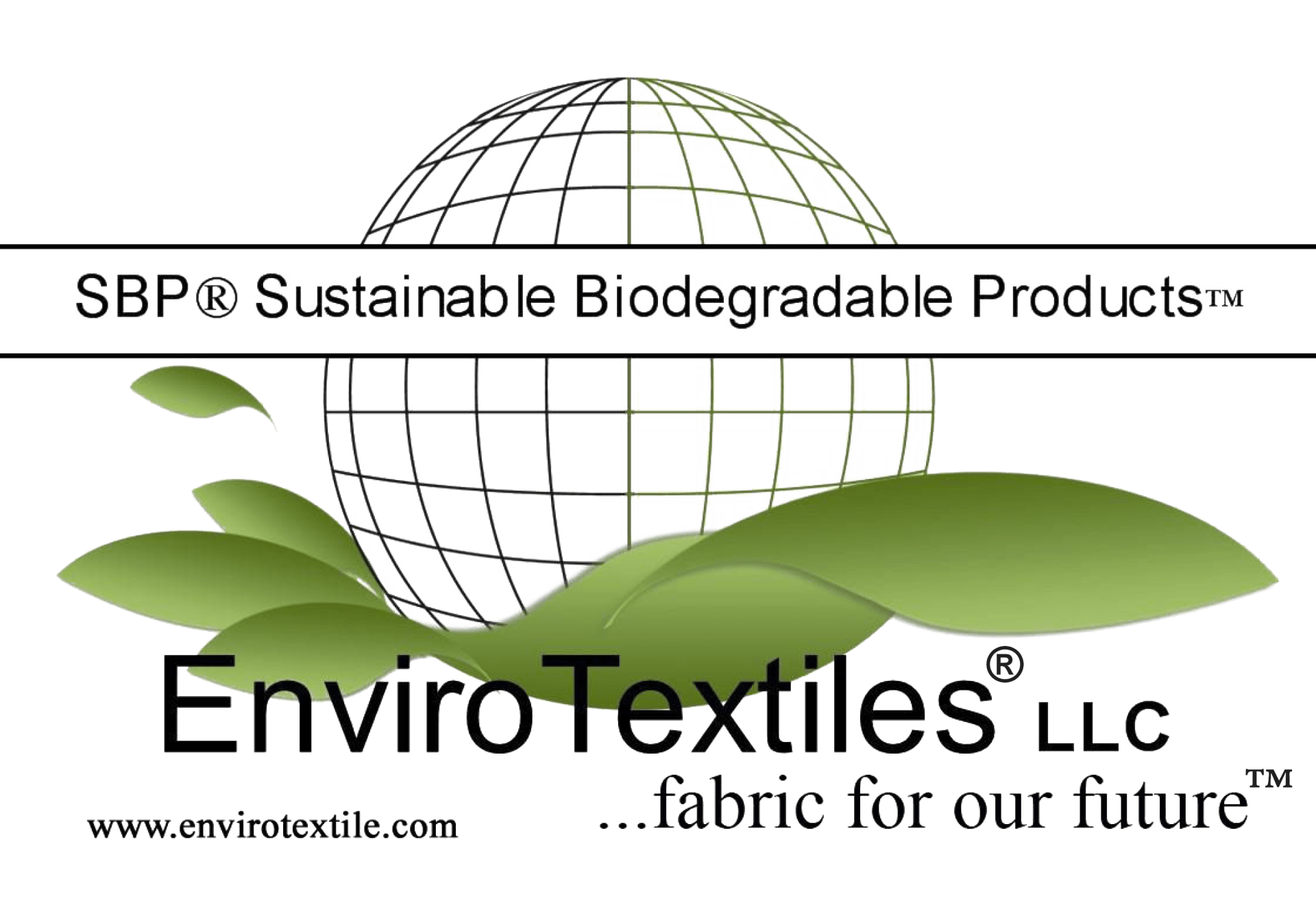 A logo for enviro textiles llc fabric for our future