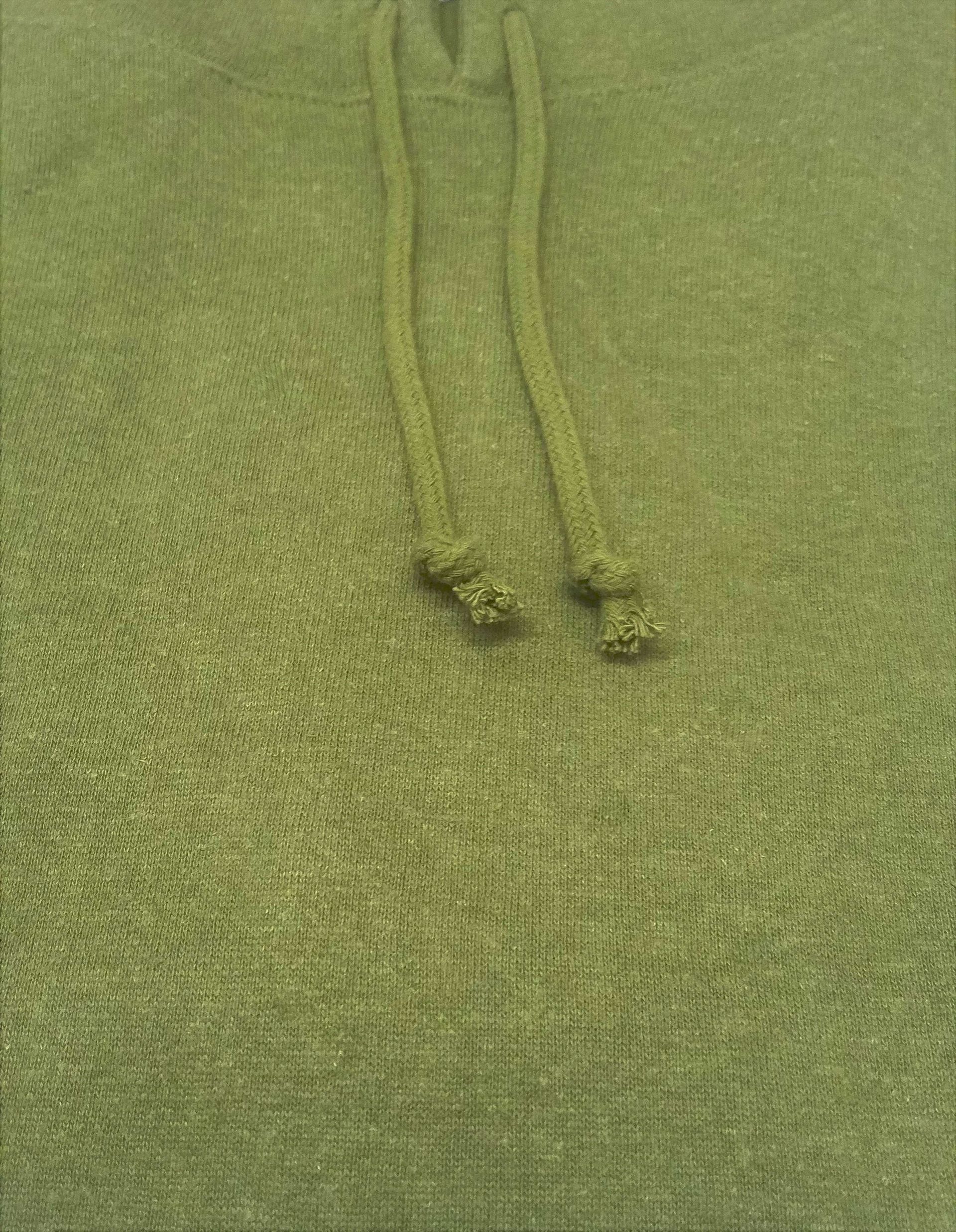 Sage Green Hemp Fleece Hoodie with draw strings