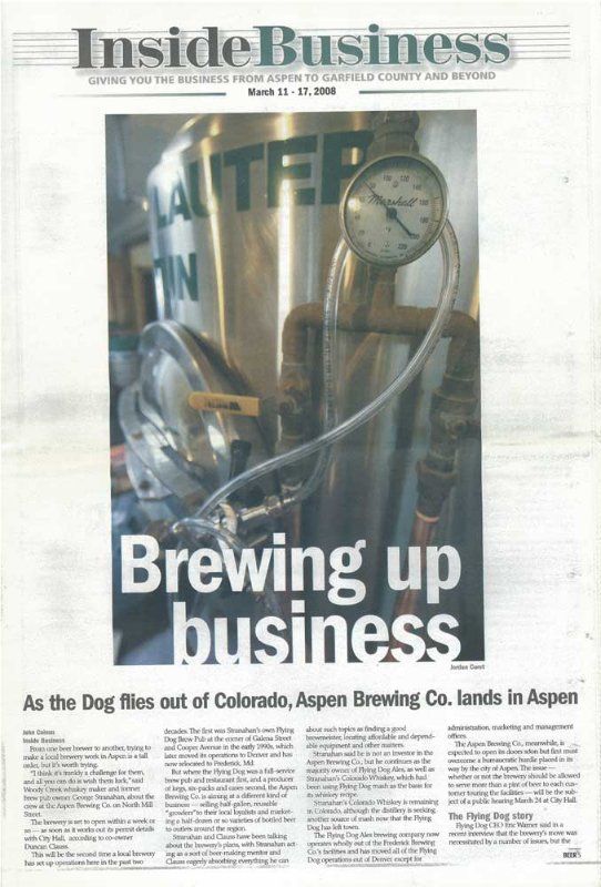 A newspaper article about brewing up business