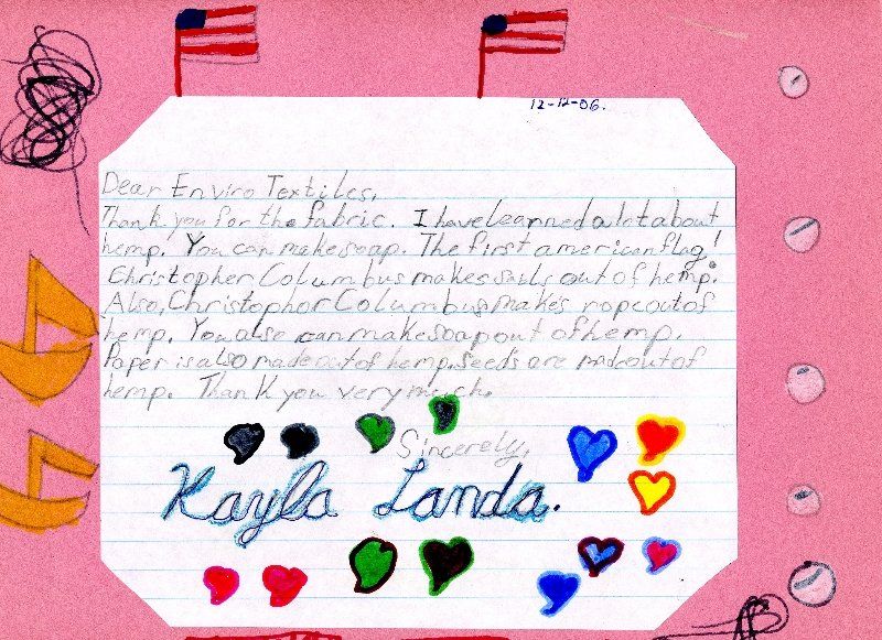 A child 's handwritten letter to kayla landa