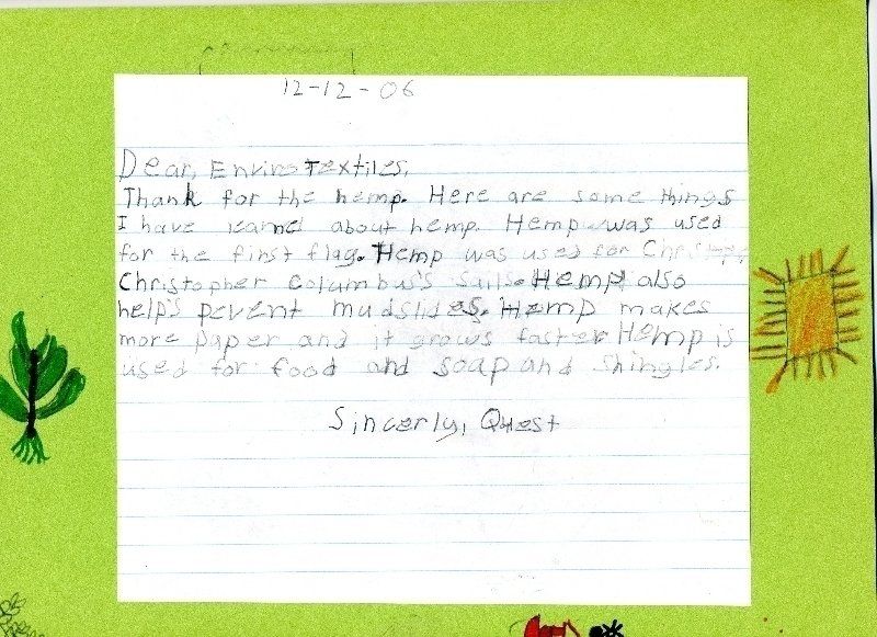 A thank you note from a child dated 12-12-12