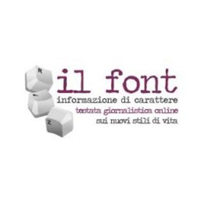 Logo “il font” con tre cubi grigi e testo viola su fondo blanco