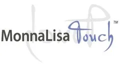 Logo MonnaLisa Touch in nero e blu su sfondo bianco.