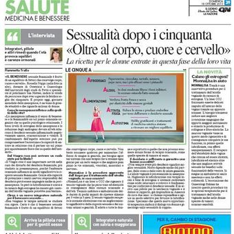 Articolo di un quotidiano italiano sulla salute e la sessualità dopo i cinquant'anni