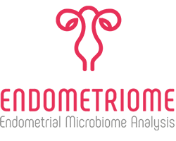 Logo rosa a forma di utero con la scritta 