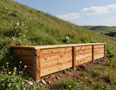 Timber retaining wall