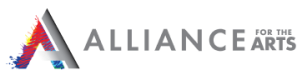 Alliance for the Arts logo with colorful “A” and gray text on a white background