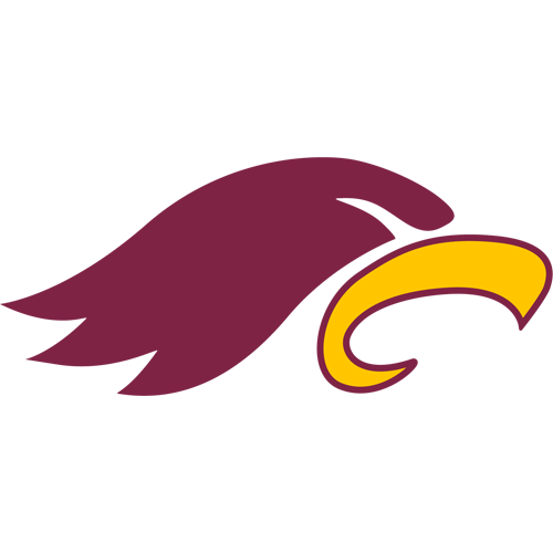 Maroon and gold eagle head logo.