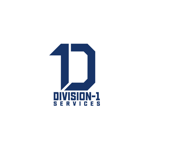 Blue Division-1 logo with stylized 