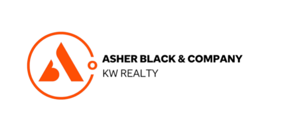 Logo for Asher Black & Company KW Realty featuring an orange 
