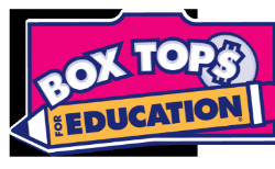 Box Tops for Education logo: Pink background with white text, yellow pencil, and dollar sign.