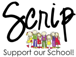 Scrip logo with children and text 