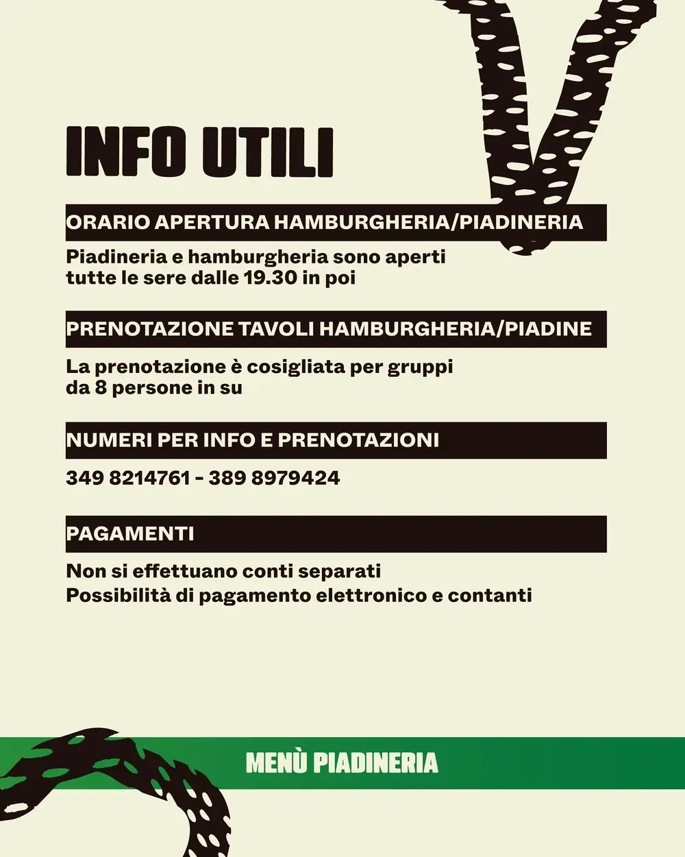 MENU PIADINERIA