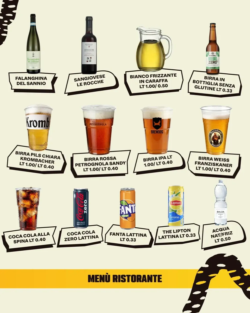MENU RISTORANTE