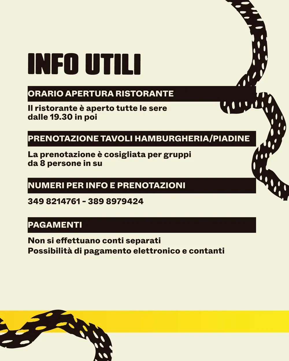 MENU RISTORANTE