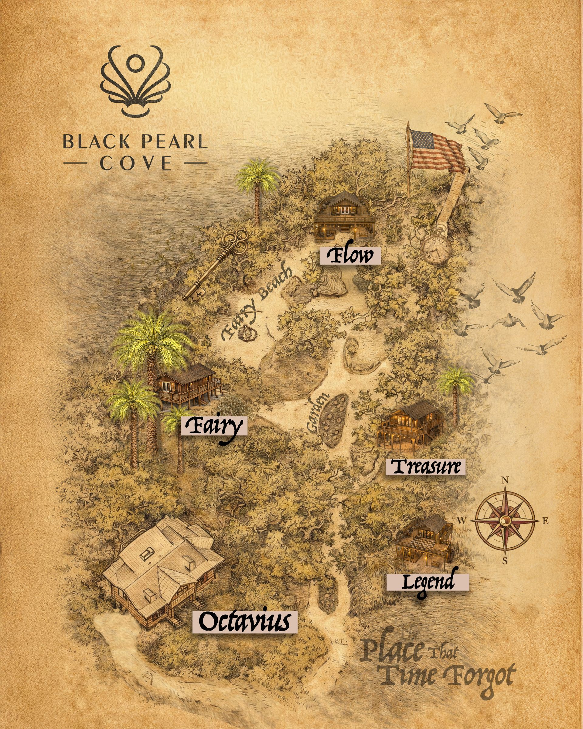 Pirate map labeled