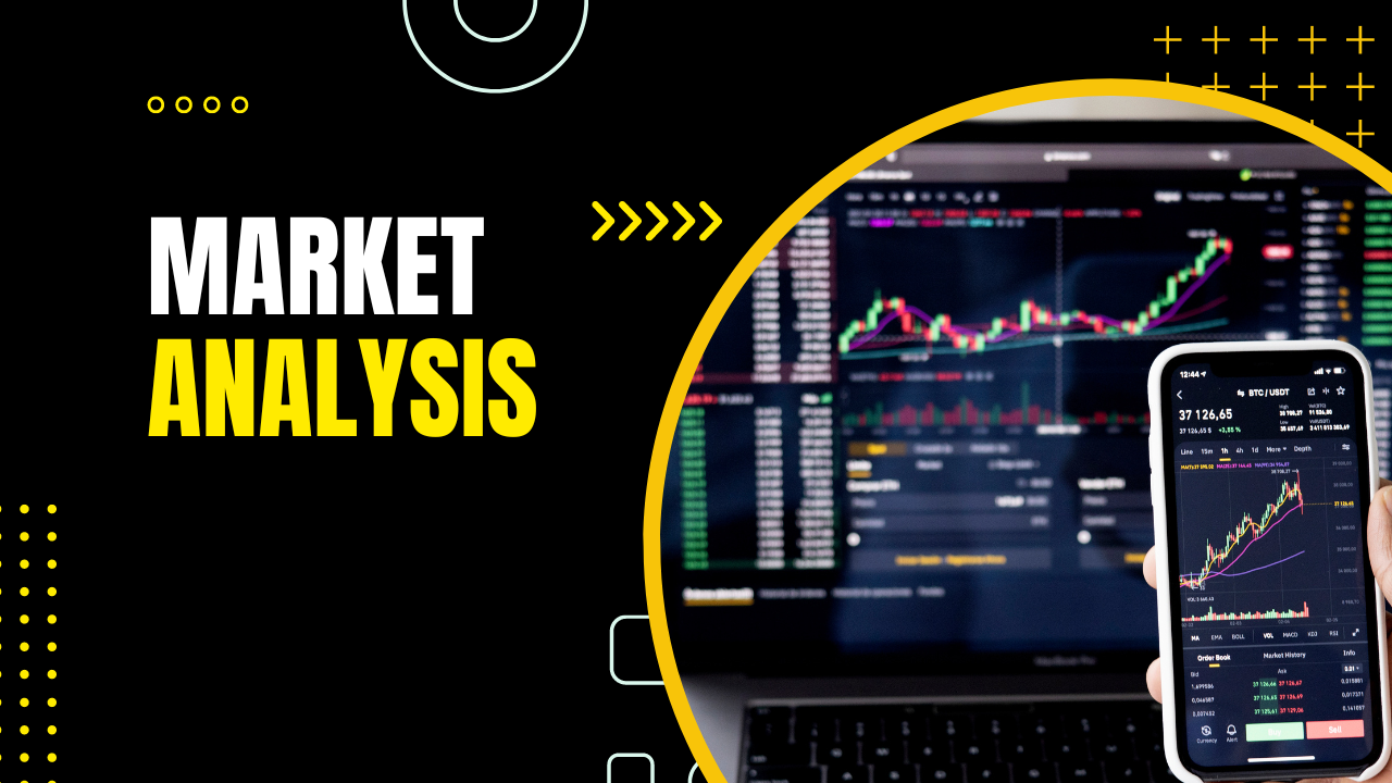 Stock chart displayed on a laptop screen.  Featured on the stock market analysis page.