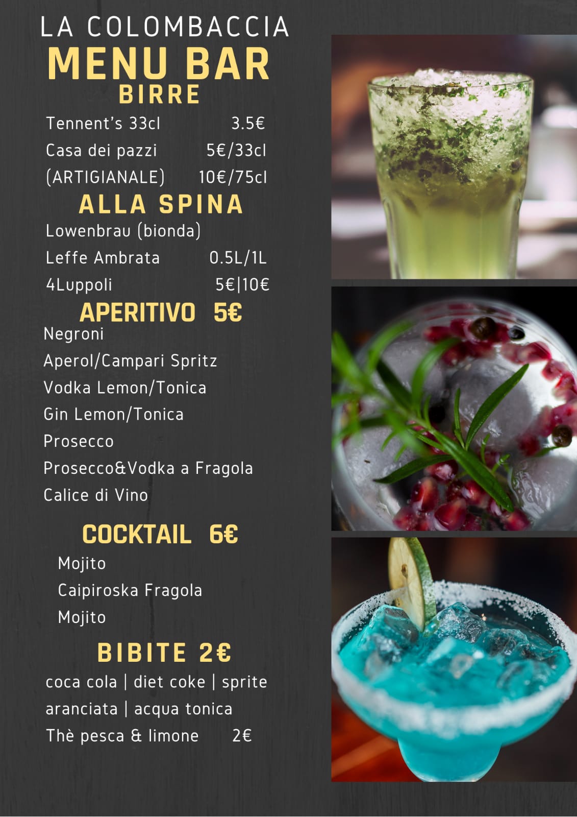 menù bar
