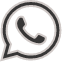 WhatsApp-Logo in einer Sprechblase mit einem darin befindlichen Telefonhörer, schwarz-weiß.