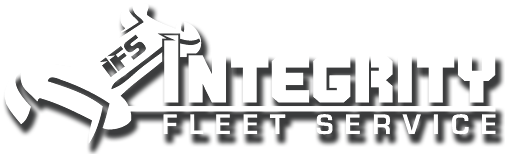 A black and white logo for integrity fleet service.