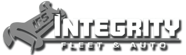 A black and white logo for integrity fleet service.